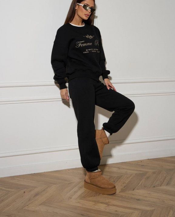 59/1 спортивний костюм на флісі з вишивкою світшот з джогерами 